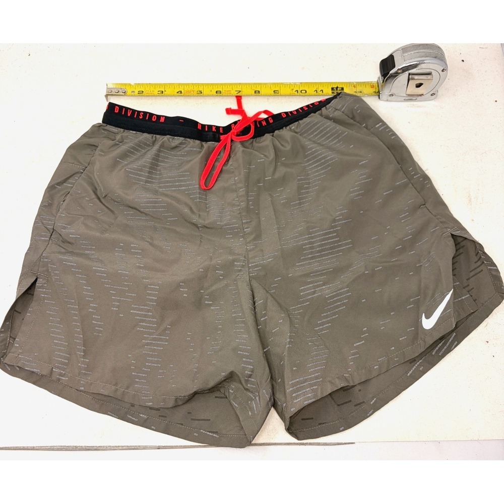 Nike Running Division Men's Running Shorts Gray Reflective Drawstring Size S
